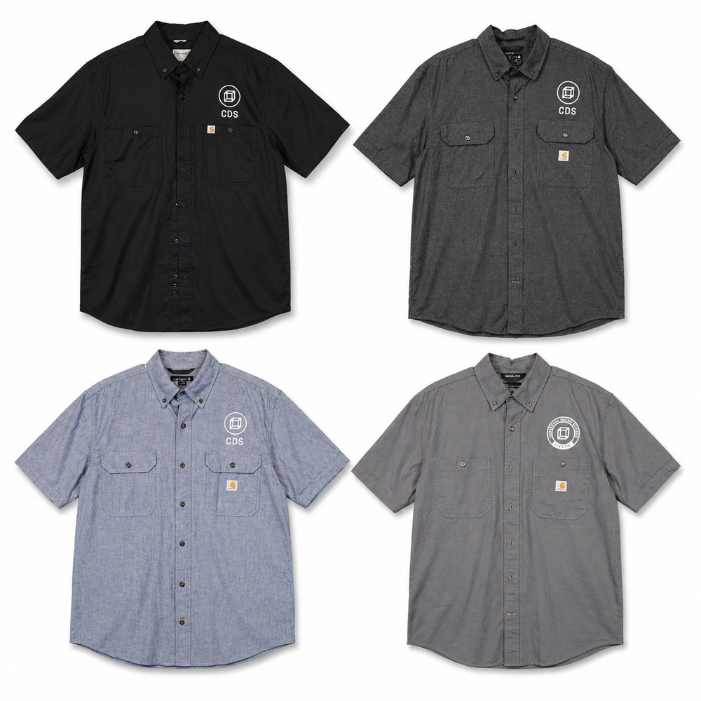 Carhartt Work Shirt Mens L Bundle 4pk Black Gray Blue Cotton Relaxed Workwear